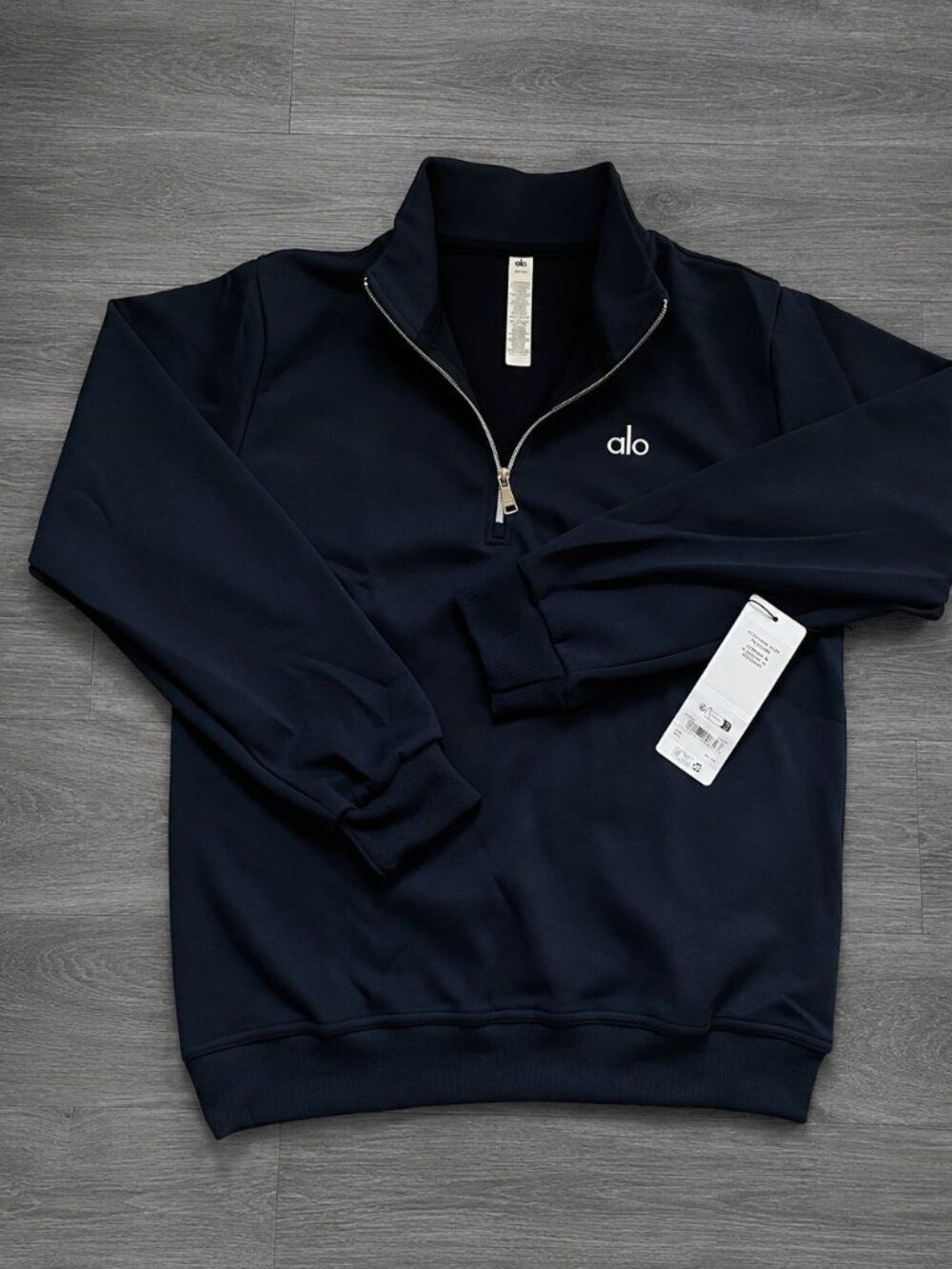 ALO Yoga Unisex Navy Quarter-Zip Hoodie and Jogger Set NWT - Picture 2 of 7